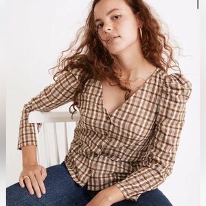Madewell Westover Top in Sandown Plaid
